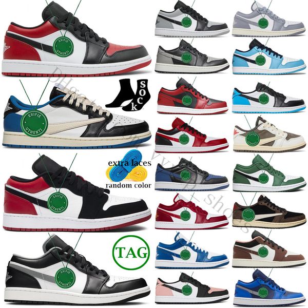 

basketball shoes mens trainers sports sneakers reverse mocha wolf grey shadow bred toe pine green white camo low 1 1s for men women k5ly, Black;white