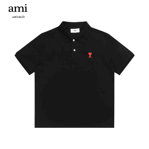 

t shirts mens classic amies trendy oversize smile short sleeve love summer sleeve collar casual cotton fashionable polo shirt, White