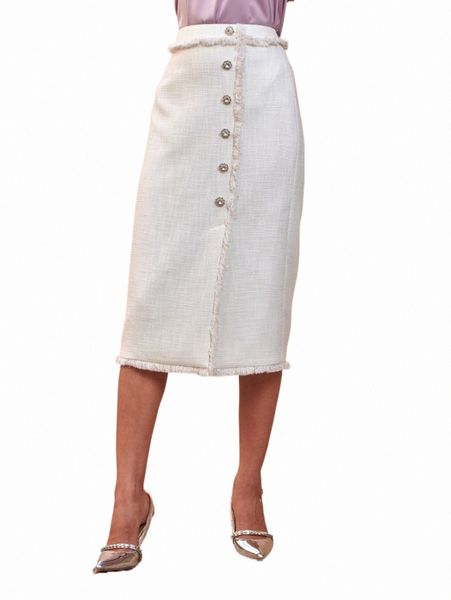 

skirts motf premium tweed straight skirt 2022 new 72oa#, Black