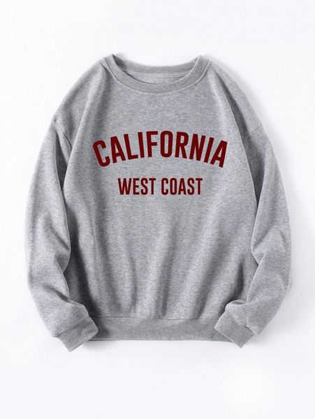 

women's hoodies & sweatshirts letter graphic thermal lined sweatshirt e1ss#, Black