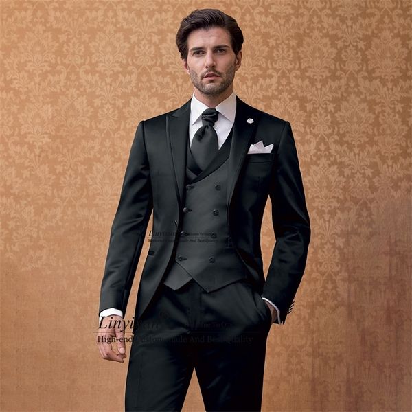 

men's suits blazers classic black mens suit wedding groom tuxedo slim fit formal business blazer 3 piece set banquet jacket vest pants, White;black