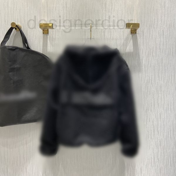 

women's jackets designer d's new autumn and winter environmental protection lamb wool hooded sweater o5pj, Black;brown