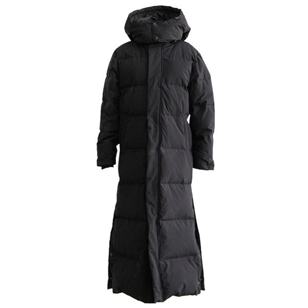 

women's down parkas parka coat maxi long winter jacket women hooded big plus size female lady windbreaker overcoat outwear clothing qui, Black