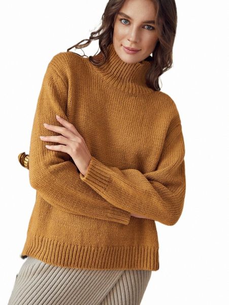 

women's sweaters motf premium merino wool blend high-neck sweater 97cx#, White;black