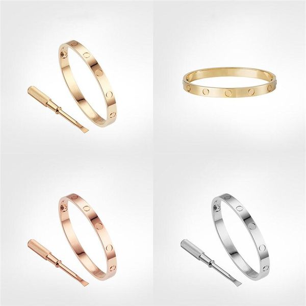 

love screw bracelet 5 0 designer bracelets luxury jewelry women bangle titanium steel alloy gold-plated craft gold silver rose nev216j299n, Black