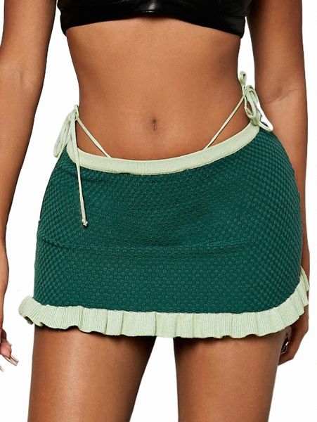 

women's sweaters nailea x tie side frill detail skirt 37y8#, White;black