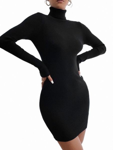 

women's sweaters turtle neck bodycon sweater dress s0qt#, White;black