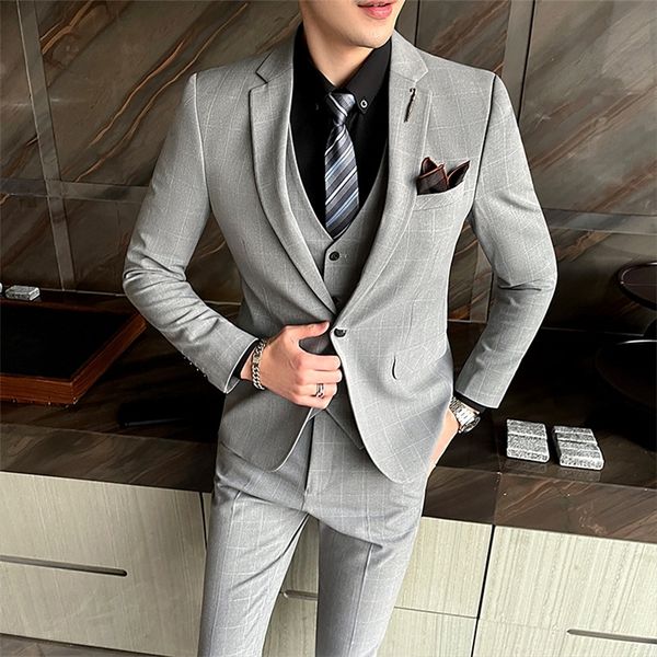 

men's suits blazers men's lapel suit single breasted two piece slim coat pants men's wedding suit costume homme ropa hombre s, White;black