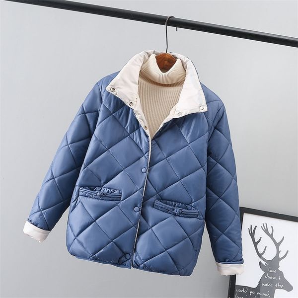 

women's down parkas lapel lingge padded jacket women's autumn and winter short loose coat female casual light women's clothin, Black