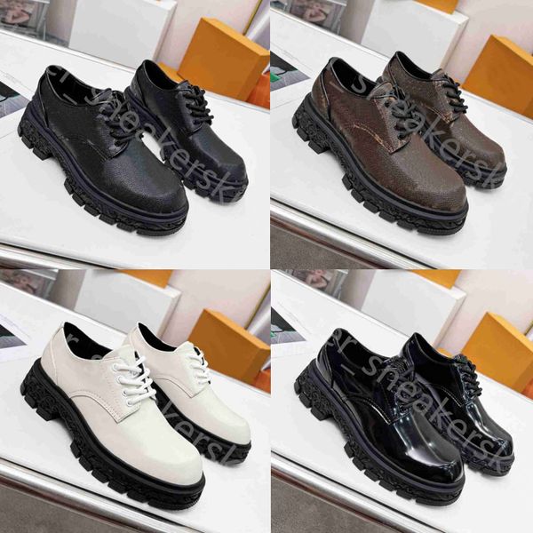 

r shoes women loafers platforms sneakers classic leather printing chaussures platform casual shoes with box size 35-41, Black