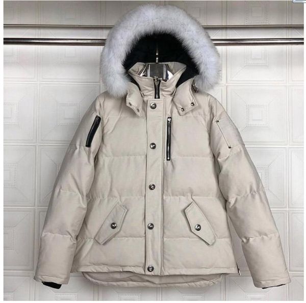 

20ss new designers men's down & parkas mens winter coats thickened large fur collar men jacket mans clothing, Black