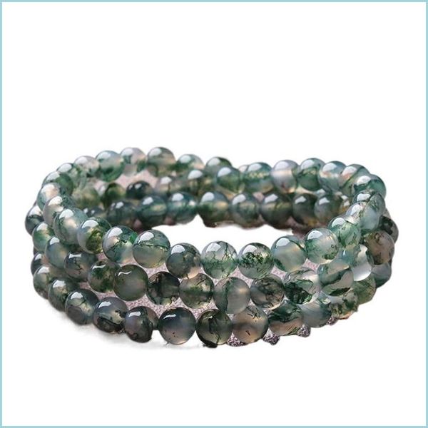 

beaded strands beaded strands moss agate beads/green bracelet/mti-layered buddha bracelet/crystal healing jewelry drop delivery 202 dhpqw, Black