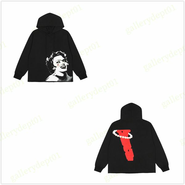 

designer hoodies mens hoodie alphabet portrait women sweatshirts heavy wash sweaters hoody oversized terry pullover for men halloween hoodys, Black