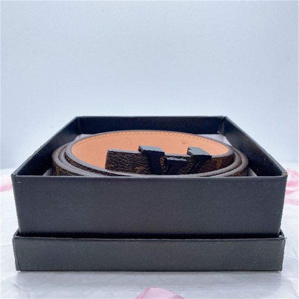 

12 color 2021 belts for jeans luxury design women needle buckle fashion letters plaid print golden belt party favors with box size 100-2109, Black;brown