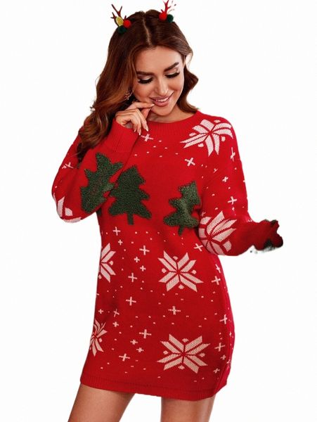 

women's sweaters christmas tree pattern sweater dress y6u0#, White;black