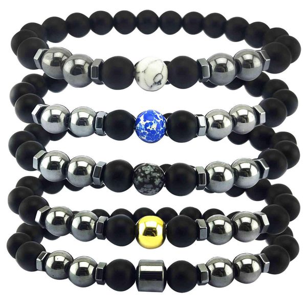 

beaded strands handmade jewelry wholesale beaded bracelet hematite magnetic imitation black agate bracelet white turquoise hand str dhovw