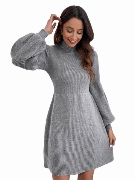 

women's sweaters lantern sleeve sweater dress l33k#, White;black