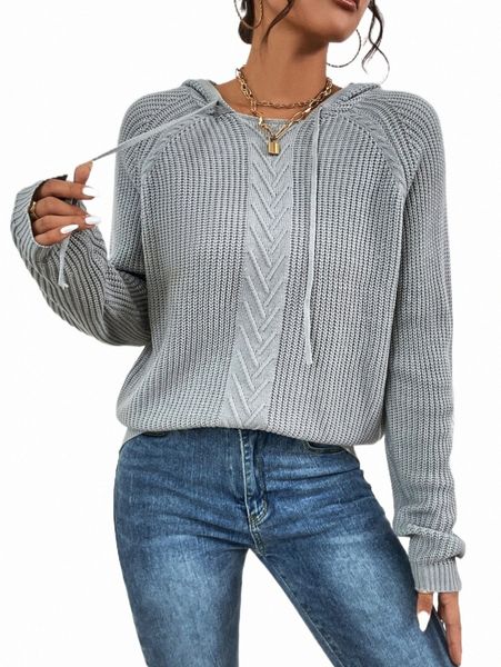 

women's sweaters raglan sleeve drawstring hooded sweater w27q#, White;black