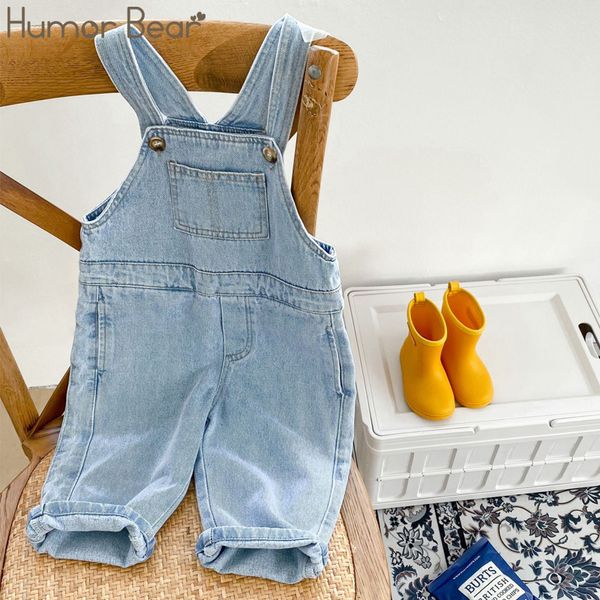 

overalls humor bear girls overalls spring summer denim overalls cute denim trousers fashion loose kids pants 220909, Blue