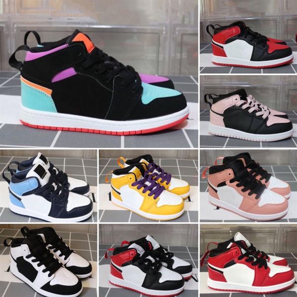 

2021 basketball shoes 1s white game royal orange blue multicolor tattoo red youth kids 1 sneakers tennis174t, Black