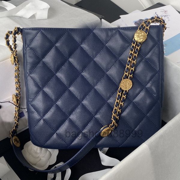 

7a quality designer bags 22a gold chain bag hobo underarm caviar badge bucket shoulder messenger square lattice genuine leather