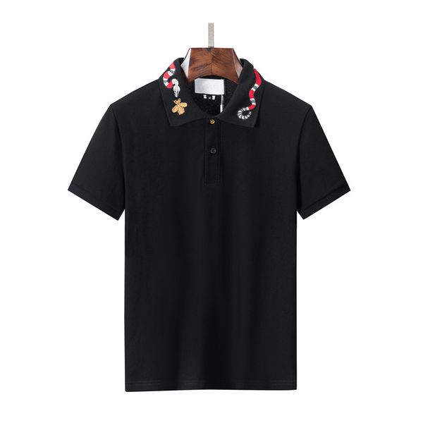 

luxury europe paris patchwork men polo tshirt fashion mens designer t shirt casual men clothes medusa cotton tee, White;black