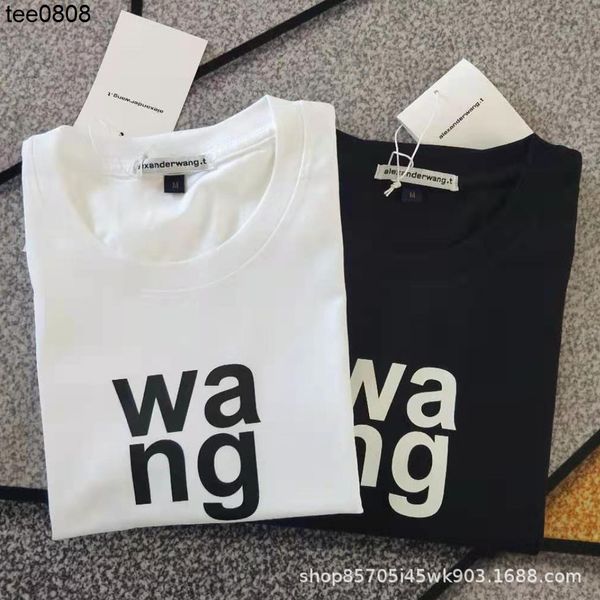 

aw king tee spring and summer new t-shirt cotton loose classic letter print short sleeve versatile couple tee fashion, White