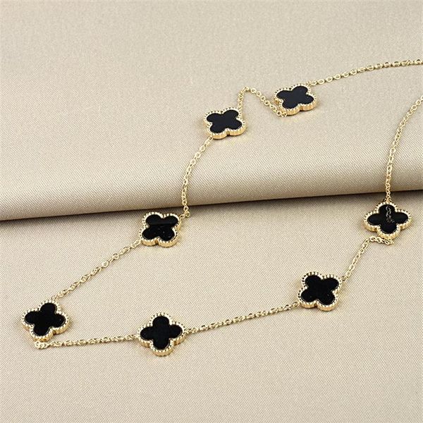 

fine design titanium steel cute 4 leaf clover pendant necklace jewelry for women gift279c245n, Silver