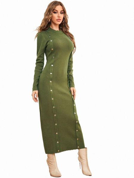 

women's sweaters solid tape detail mock neck sweater dress j721#, White;black