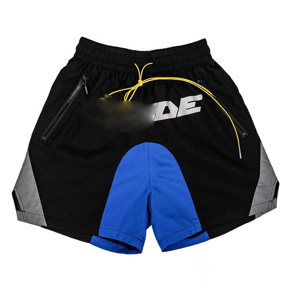 

men's shorts ins manager with the same 3m reflective colorblock logo print shorts, White;black