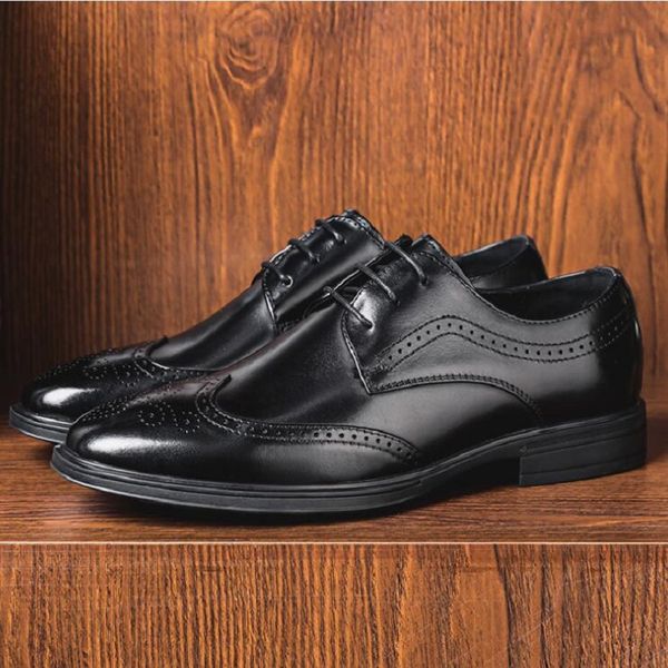 

luxury italian style oxford shoes for male split leather wedding shoes fashion black office business men driving flats da65