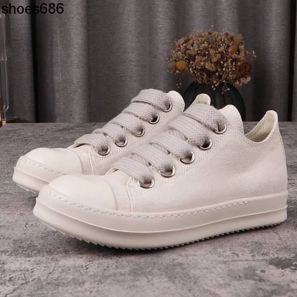 

rick canvas jumbo sneakers rmk owens shoes low lace up men's daily canvas women shoes ro sneakers trainer