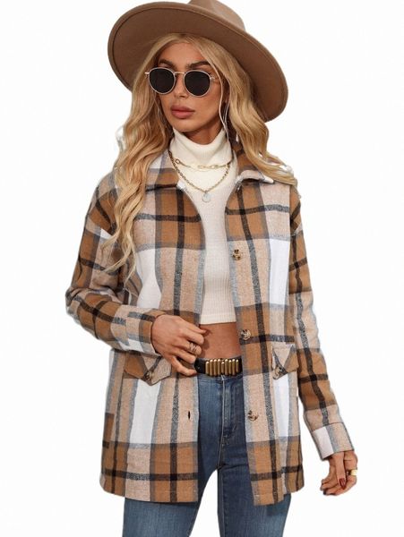 

women's down & parkas plaid drop shoulder overcoat z4sv#, Black