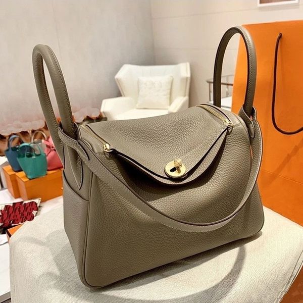 

designer herme bags lindi leather 2021 new versatile mother bag cowhide doctor bag woman one shoulder portable pillow medicine