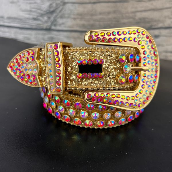 

4.0 needle buckle bb belt cool rhinestone belts designed for women and men as birthday gift, Black;brown
