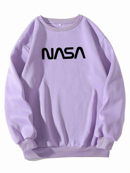 

women's hoodies & sweatshirts letter graphic thermal lined sweatshirt g2pl#, Black