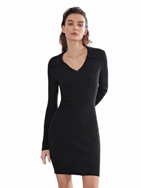 

women's sweaters motf premium wool mix bodycon sweater dress 56ft#, White;black