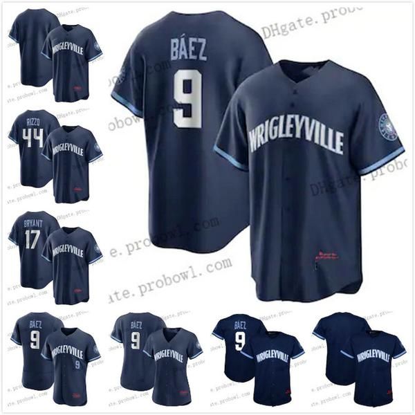 

college wear wrigleyville jersey 2021 city connect navy anthony rizzo ernie banks ryne sandberg willson contreras javier baez david bote joc, Black
