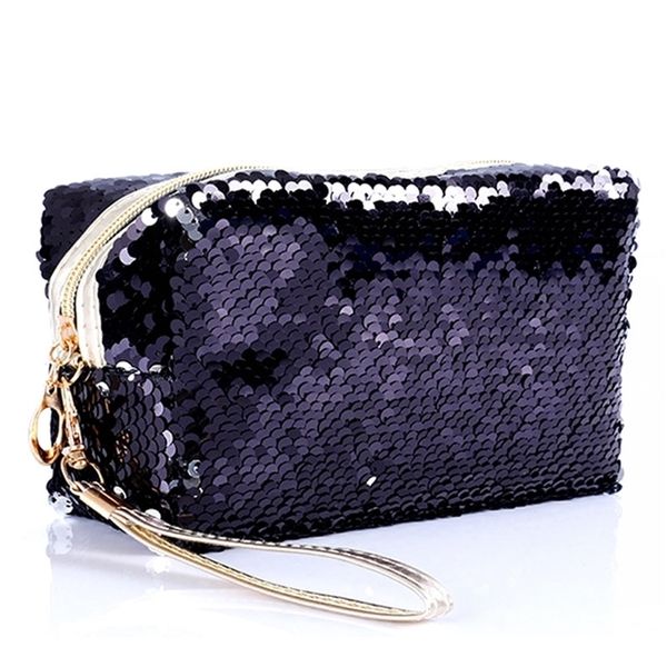 

cosmetic bags cases fashion sequin glitter portable cosmetic bag organizer holder small makeup case travel storage beauty wash zipper women