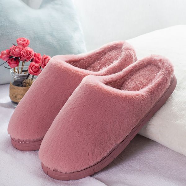 

slippers thick soled warm furry women s shoes indoor plush home ladies flip flops bedroom cotton drag 220908, Black