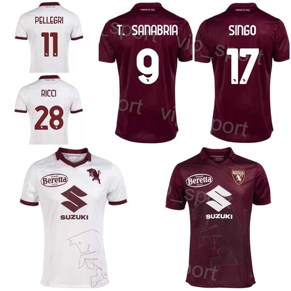 

22-23 fc club soccer torino jerseys sanabria miranchuk ricci milinkovic aina djidji rodriguez radonjic linetty singo vlasic football shirt k, Black;yellow