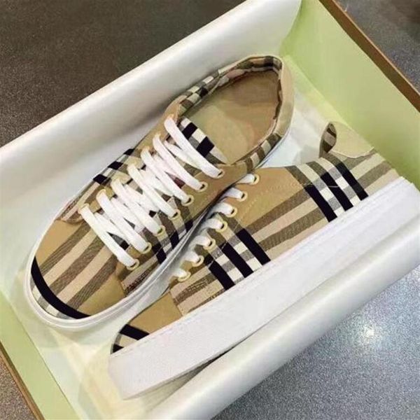 

2021 men retro check canvas sneakers casual shoes flat female designer black beige classic fashion comfortable running outdoor qual318a