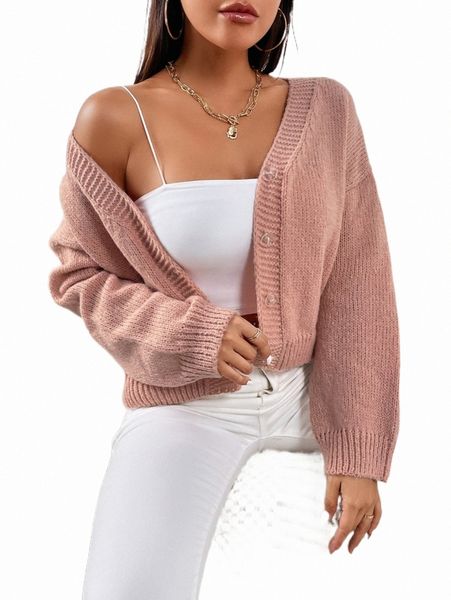 

women's sweaters single breasted drop shoulder cardigan t6oy#, White;black