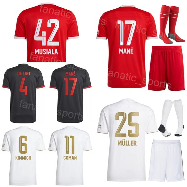 

club man kids 1 neuer soccer jersey set 4 de ligt 18 sabitzer 19 davies 5 pavard 2 upamecano 21 hernandez football shirt kits for sport fans, Black