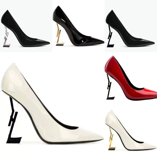 

fashion luxurious ladies sandals super high heels french ladies pointed toe dress shaped heel letter designer leather, Black