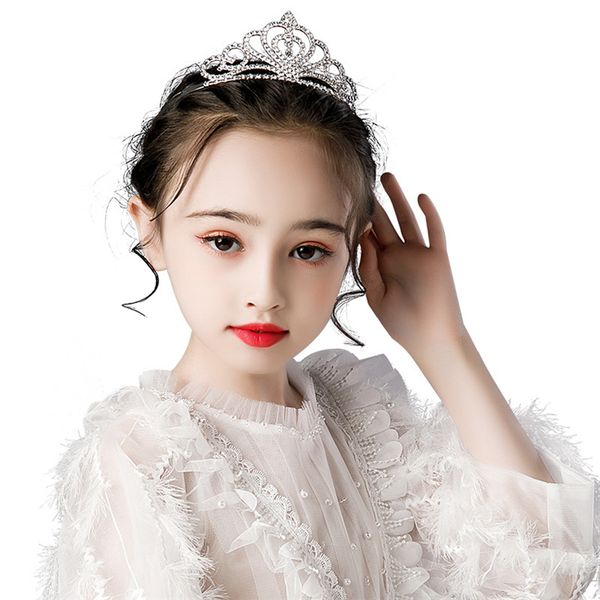 

party favor shiny crystal bridal tiara girls birthday crowns party pageant silver plated crown headband wedding tiaras accessories lt015