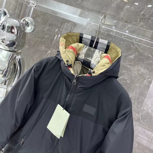 

mens winter down jacket women coat overcoat casual thick warm hooded down puffer designer clothing, Black