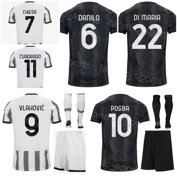 

man youth soccer 22 angel di maria jersey club set 11 juan cuadrado 8 weston mckennie 9 dusan vlahovic 7 federico chiesa 10 paul pogba footb, Black