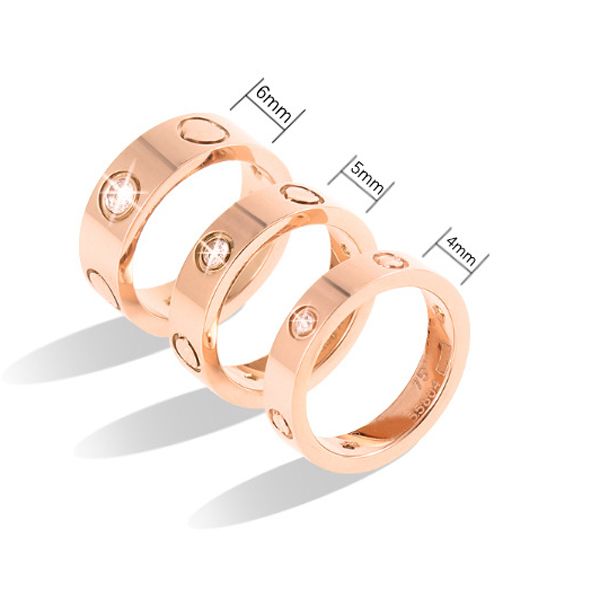 

jewelry with box women men love couple ring titanium steel silver lady lover finger rings for gift wedding party engagement, Red;brown