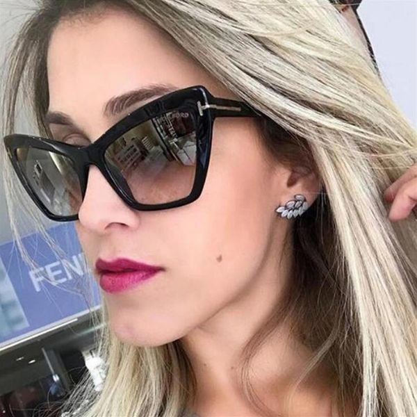 

2020 flt31 cat eye sunglasses classic designer t shades eywear retro women travel big frame sun glasses vintage gradient sun glass274d, White;black